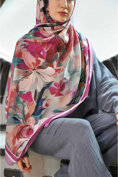 MSCARFS Lilia Desen Pamuk Vual İpek Şal