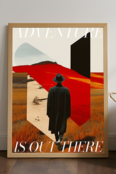 Duvarda Αφίσα Adventure με φυσικό ξύλινο πλαίσιο, διακοσμητικός πίνακας τοίχο...
