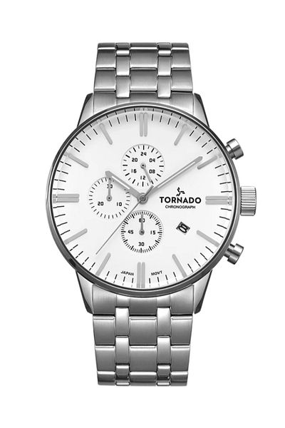 Tornado CELESTIA ELITE Men's Chronograph Silver Dial Watch - T6102-SBSS
