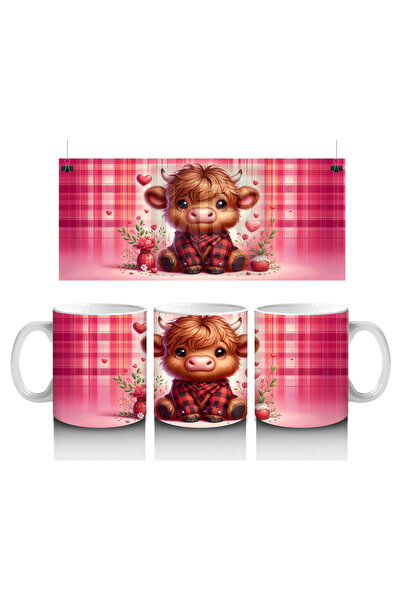 Luluyen حصان الحليب الجميلة جالسة على خلفية وردية مربعة - كوب قهوة مطبوع