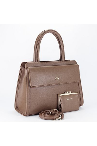 CHRİS BELLA Premium taupe bag with wallet CB2427-3 17