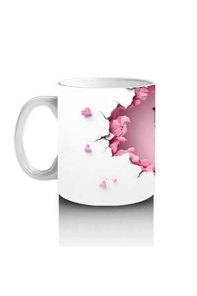 Luluyen Schnauzer Breed Cute Dog Surrounded by Pink Hearts - Printed Coffee Mug