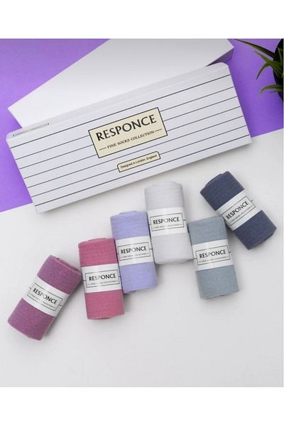 Bestrend Box of 6 College Socks Colorful Cotton