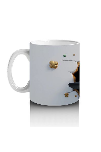 Luluyen Cheerful Penguin Character Wearing a Leprechaun Hat - Printed Coffee Mug