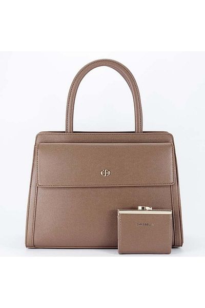CHRİS BELLA Premium taupe bag with wallet CB2427-3 17