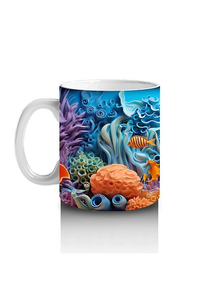 Luluyen Colorful Corals and Fishes in the Underwater World – Printed Coffee Mug