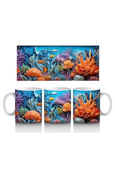 Luluyen Colorful Corals and Fishes in the Underwater World – Printed Coffee Mug