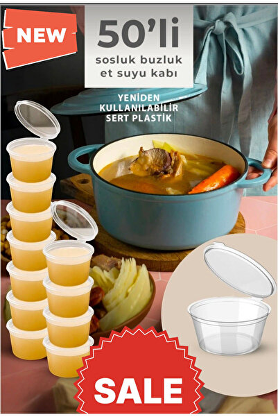 ZTF PLASTİK 50 Adet 120 Cc Kapaklı,sızdırmaz Sos Kabı,et-tavuk Suyu Bulyonluk