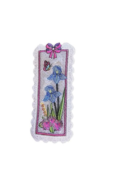 ARIALE Set 2 semne de carte brodate Trandafiri si Iris