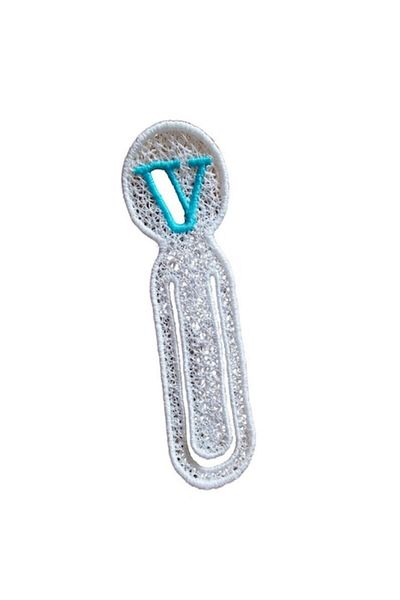 ARIALE Embroidered Bookmark Letter V -