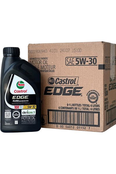 CASTROL EDGE Full Synthetic Engine Oil, 5W-30 DEXOS1 Gen3 (6 pieces, 1L each)