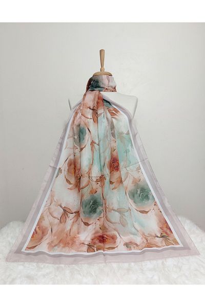 REMOMODA Model floral de șal din bumbac moale