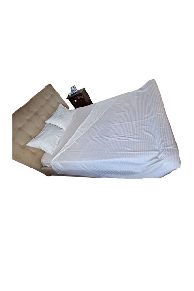 ARIALE Bed Linen Set for 2 Persons, 4 Pieces, Satin Damask, White