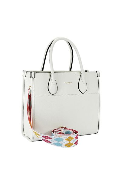 Flora&Co Paris White Bag With Decorative Scarf H6935 M7