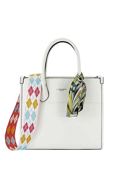 Flora&Co Paris White Bag With Decorative Scarf H6935 M7
