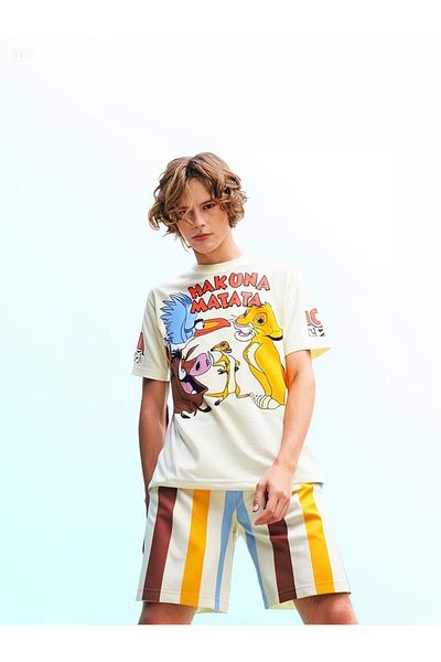 JELİBOOM Hakuna Matata Boy Shorts Suit 100% Cotton 3-10 Years