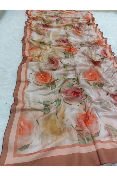 REMOMODA Patterned Soft Cotton Shawl Floral Model