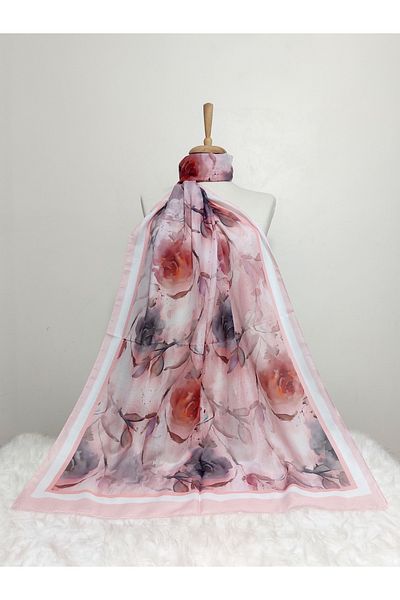REMOMODA Patterned Soft Cotton Shawl Floral Model