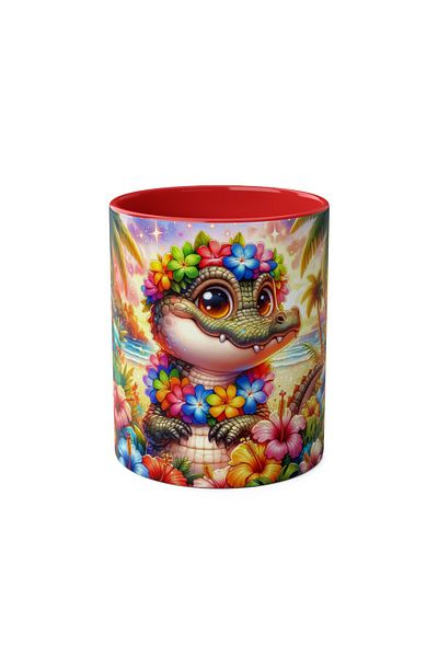 DUBLEMETRE Crocodile Printed Mug on Hawaii Vacation