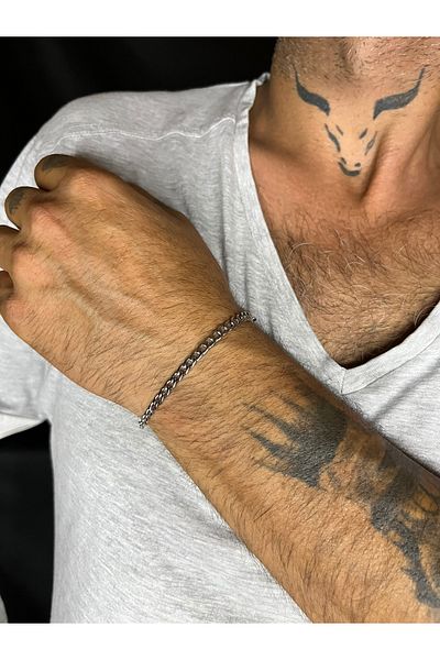 Mos Tespih Men's Small Twist Steel Bracelet
