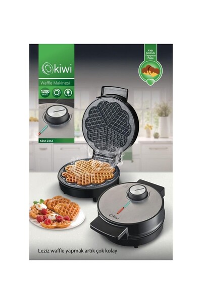 Kivi Ksm-2442 Yapışmaz Plakalı Paslanmaz Çelik Waffle Makinesi