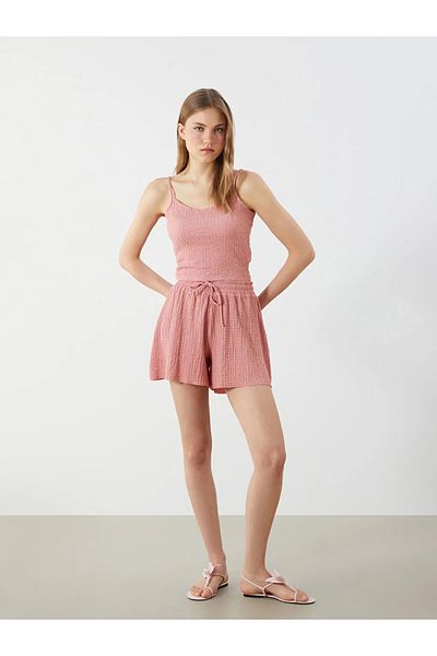 LC Waikiki LCW Vision U Neck με υφή λουράκι Crop