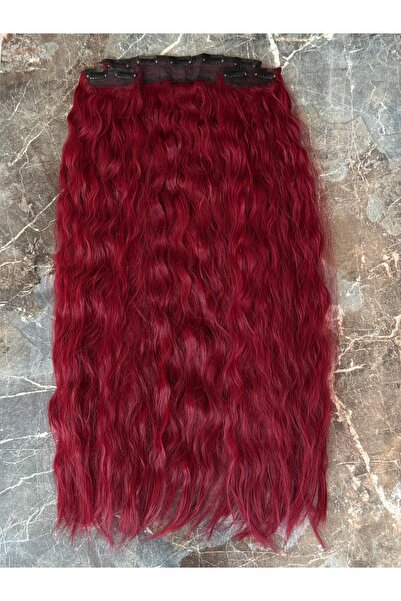 aura peruk Kızıl yoğun dalgalara sahip muhteşem yarımay2yan çıtçıt modelimiz