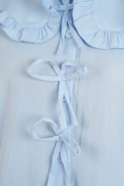 MODA στρογγυλός γιακάς Πουκάμισο με λεπτομέρεια φιόγκου