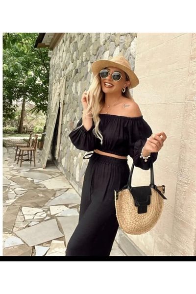 dshee woman Linen Crop Suit