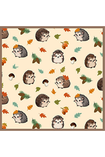 Sultan İpek Kirpi Desenli Fular/bandana 48x48