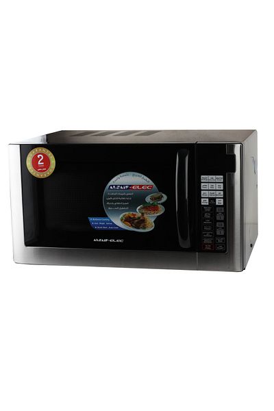 ALSAIF Digital Microwave with Grill – 38 Liters – Stainless Steel Body & Black Front – 1000W