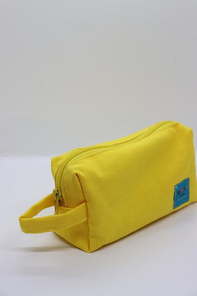 Mamma Mia Home Yellow Lined Washable Cloth Pen Holder Pencil Case