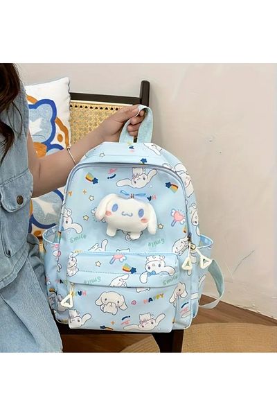 So Iconic Sanrio Cinnamoroll Personaj Culoare Albastru Geanta de dimensiuni mici / Rucsac pentru gradinita si creiera