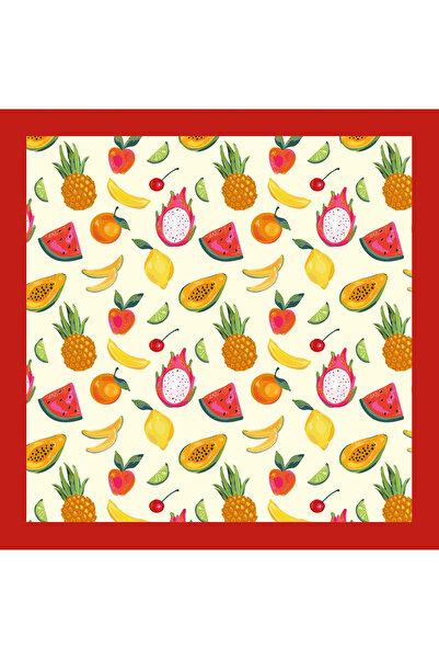 Sultan İpek وشاح/باندانا منقوشة بالفواكه مقاس 48x48