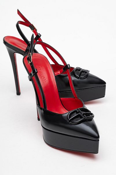 Ataköy Ayakkabı Women's Buckle Platform High Heel Shoes