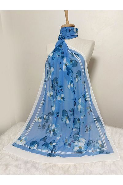 REMOMODA Floral Chiffon Shawl High Quality Fine Texture Soft Chiffon