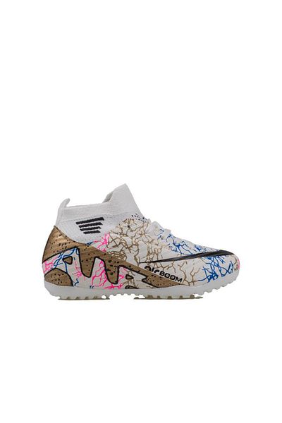 m2s White Boy's High-Rise Astroturf Field Shoes