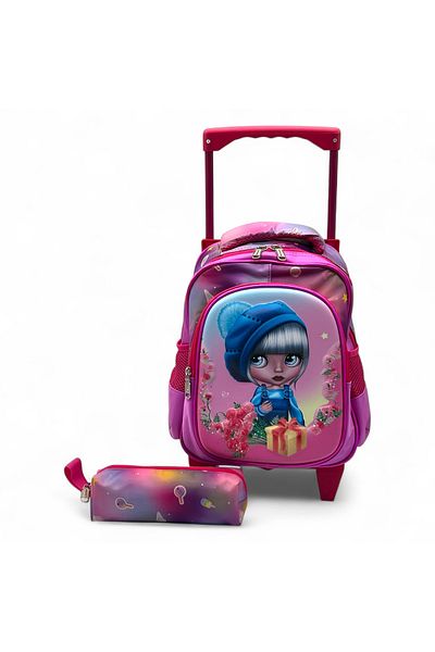 Shihon 2-Piece Girls' Rolling School Bag 12 Inch