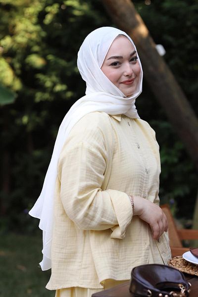 Şalland Natural Cotton Shawl Ecru