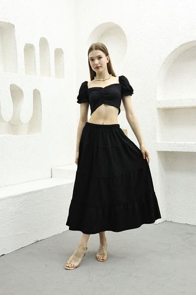 boutich Women's Skirt Bluz Double Suit