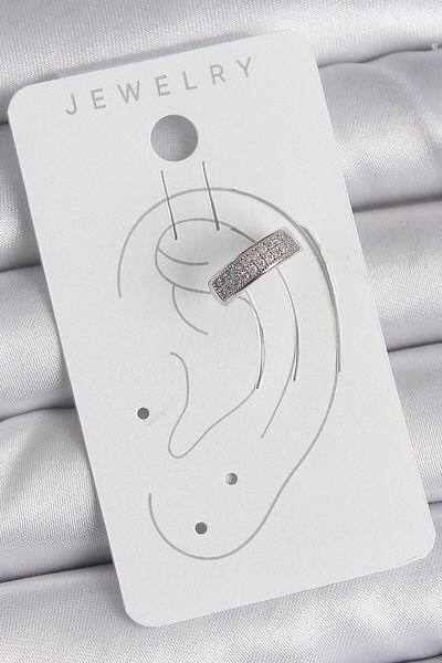 kuzenler store Brass Silver Color Zircon Stone Cartilage Model Women's Earrings - Lisinya