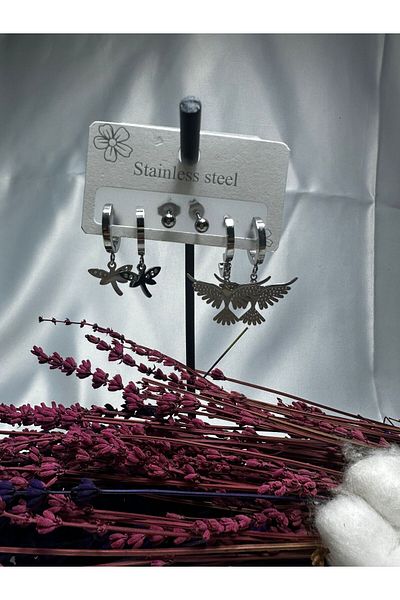 Mutenaura Stainless Steel Earrings Set of 6