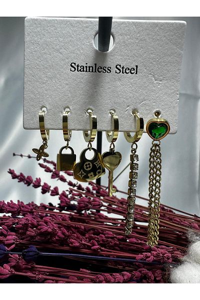 Mutenaura Stainless Steel Earrings Set of 6