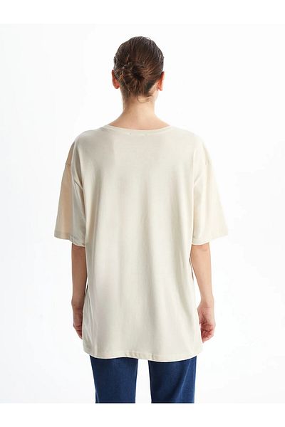 LC Waikiki Crew Neck Printed Oversize Women's T-Shirt