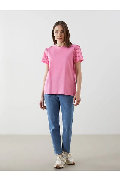 LC Waikiki Crew Neck Embroidered Women's T-Shirt