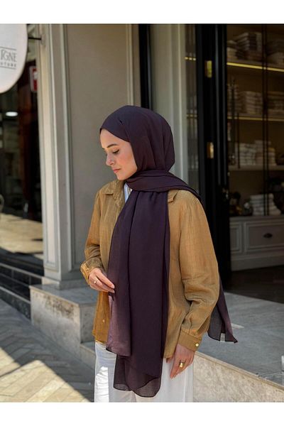 Şalland Natural Cotton Shawl Bitter Eggplant