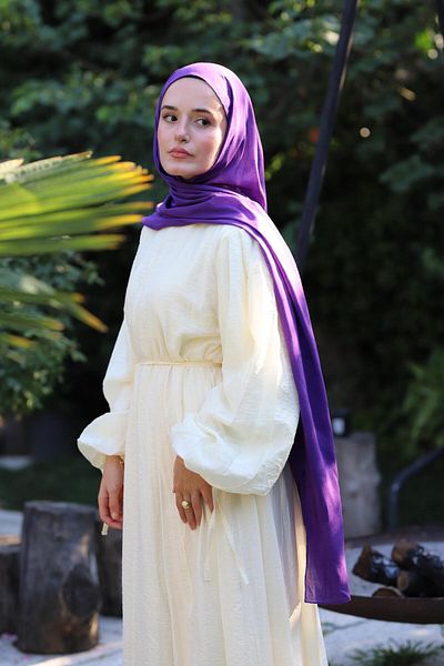 Şalland Natural Cotton Shawl Purple