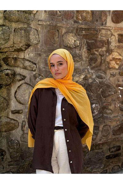 Şalland Natural Cotton Shawl Mango