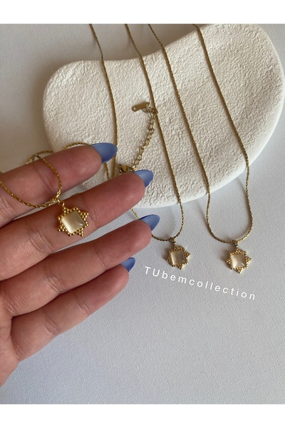 COLLECTİON Mineli kadın çelik kolye
