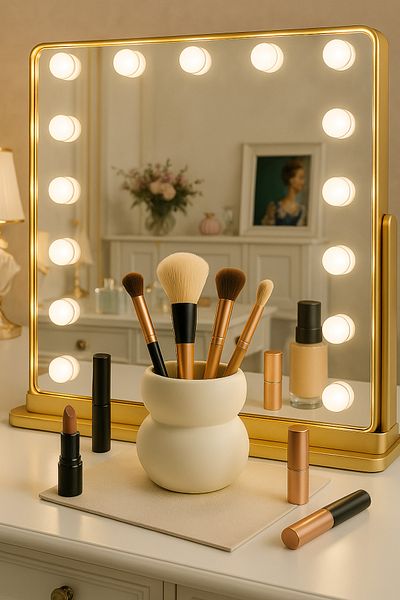 Lui Tasarım Makeup Brush Organizer Ceramic White Color Makeup Brush Holder 16cm